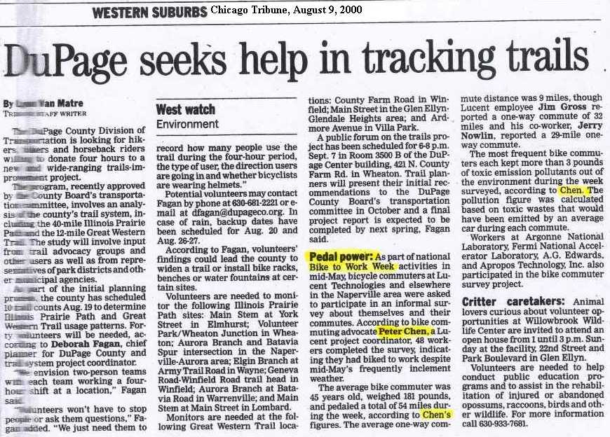 Aug 2000 Chicago Tribune Pedal power