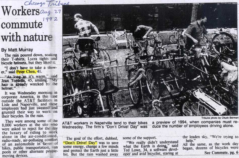 Aug 1992 Chicago Tribune Commute with nature
